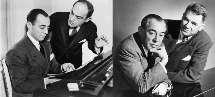 (l)Richard Rodgers and Lorenz Hart; (r) Richard Rodgers and Oscar Hammerstein II