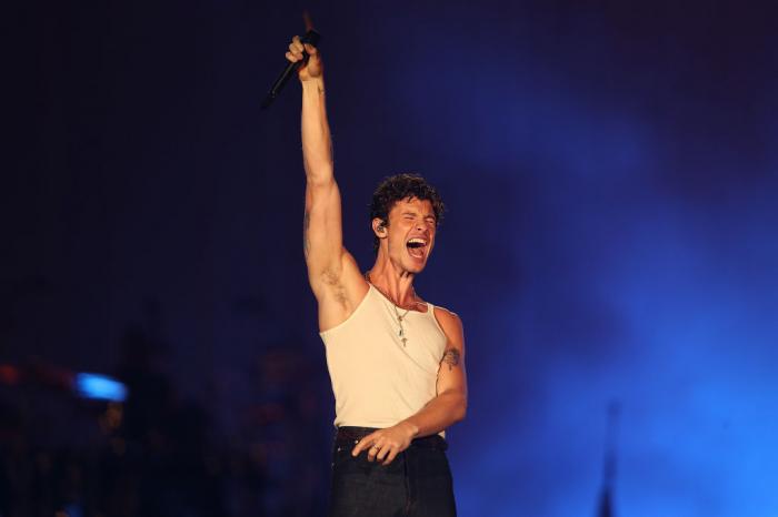 Shawn Mendes performs on Mundo Stage as part of the Rock In Rio Festival at Cidade do Rock on September 23, 2024 in Rio de Janeiro, Brazil.