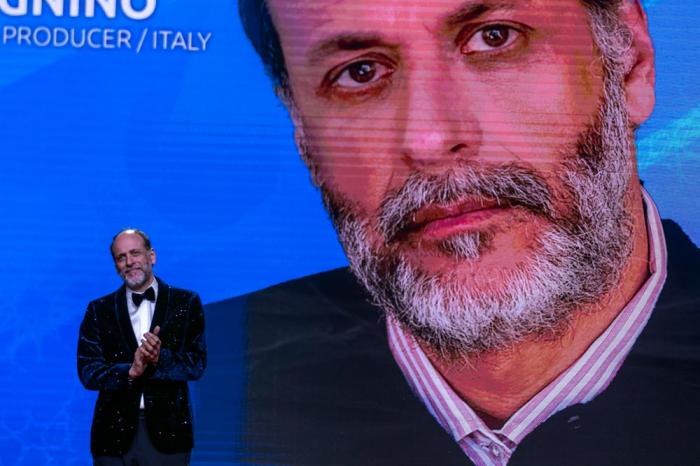 Italian director Luca Guadagnino, president of jury, poses during the opening ceremony of the 21st Marrakech International Film Festival, in Marrakech, Morocco, Friday, Nov. 29, 2024. (AP Photo/Mosa'ab Elshamy)