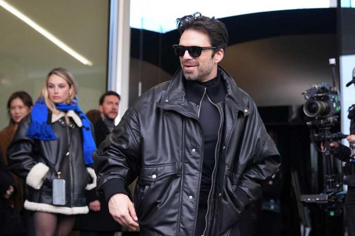 Sebastian Stan arrives as he attends at the men's Prada Fall-Winter 2025-2026 collection show, that was presented in Milan, Italy, Sunday, Jan. 19, 2025