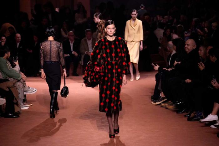 Models wear creations of the Fendi Fall/Winter 2025-2026 women's collection presented in Milan, Italy, Wednesday, Feb. 26, 2025