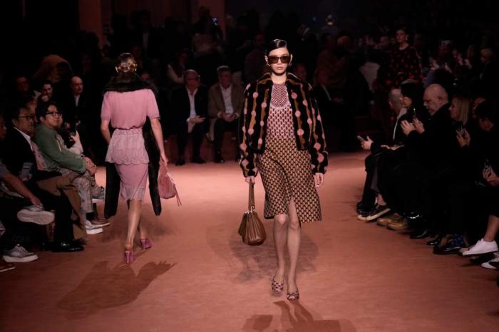 Models wear creations of the Fendi Fall/Winter 2025-2026 women's collection presented in Milan, Italy, Wednesday, Feb. 26, 2025