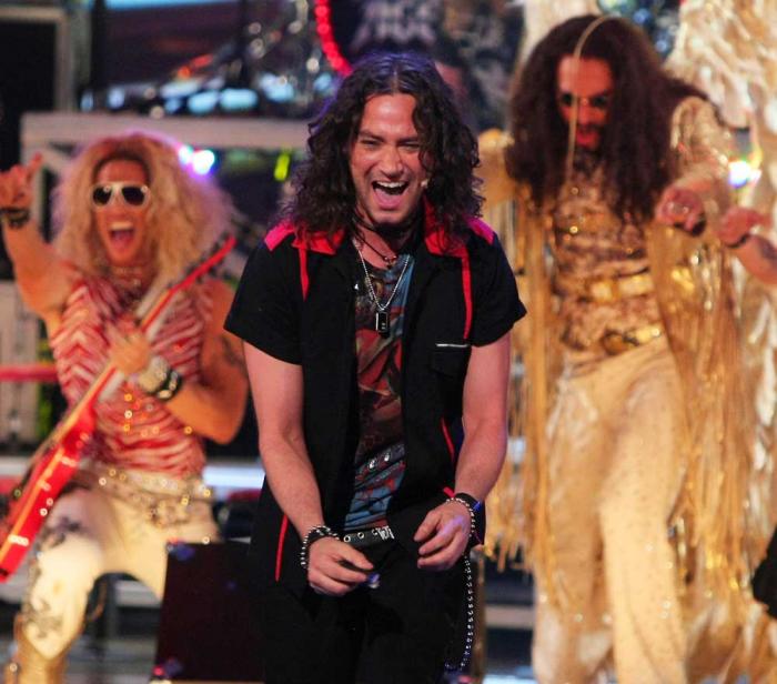 Constantine Maroulis and the cast of "rock of Ages" perform onstage during the 63rd Annual Tony Awards at Radio City Music Hall on June 7, 2009 in New York City. (Photo by Andrew H. Walker/Getty Images)