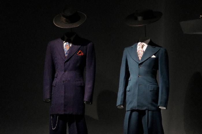 Zoot suits are displayed at the Metropolitan Museum of Art's Costume Institute exhibition, "Superfine: Tailoring Black Style," on Saturday, May 3, 2025, in New York. (Photo by Charles Sykes/Invision/AP)