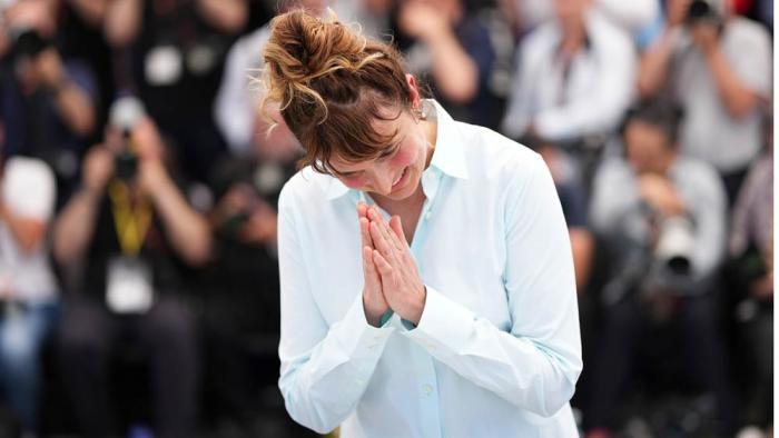 Jury president Alice Rohrwacher poses for photographers at the photo call for the Camera d'Or jury at the 78th international film festival, Cannes, southern France, Wednesday, May 14, 2025