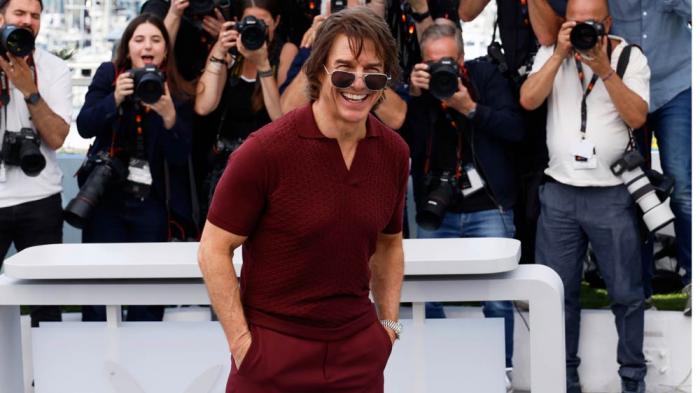 Tom Cruise poses for photographers during the photo call for the film 'Mission: Impossible — The Final Reckoning' at the 78th international film festival, Cannes, southern France, Wednesday, May 14, 2025