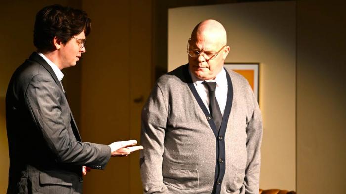 Geoff White and Laurendeau in Daydream Theatre Company and The Rhode Island Stage Ensemble's production of "Jerry and Joe: Birth of the Superhero"