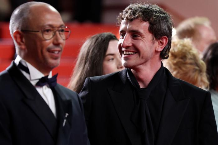 Oliver Hermanus and Paul Mescal depart the "The History Of Sound" red carpet at the 78th annual Cannes Film Festival at Palais des Festivals on May 21, 2025 in Cannes, France. (Photo by Tristan Fewings/Getty Images)