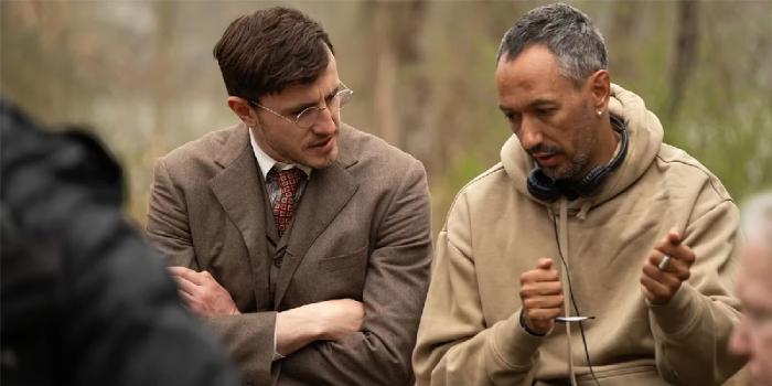 Josh O'Connor and Oliver Hermanus on the set of "The History of Sound"