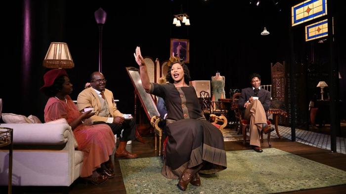 Meagan Dilworth, Dereks Thomas, Cloteal L. Horne, and Taavon Gamble in Trinity Rep's production of "Blues for an Alabama Sky"