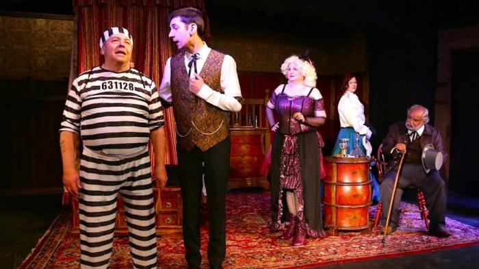 Dave Almeida, Struss, Ferrisi, Carrie-Ann Kayan, Alex Aponte in Attleboro Community Players' production of 'Sly Fox'