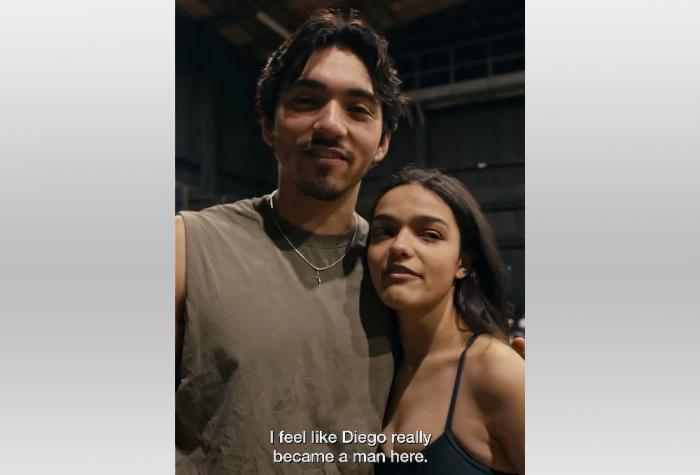 Diego Andres Rodriguez and Rachel Zegler at a rehearsal of "Evita" in London.