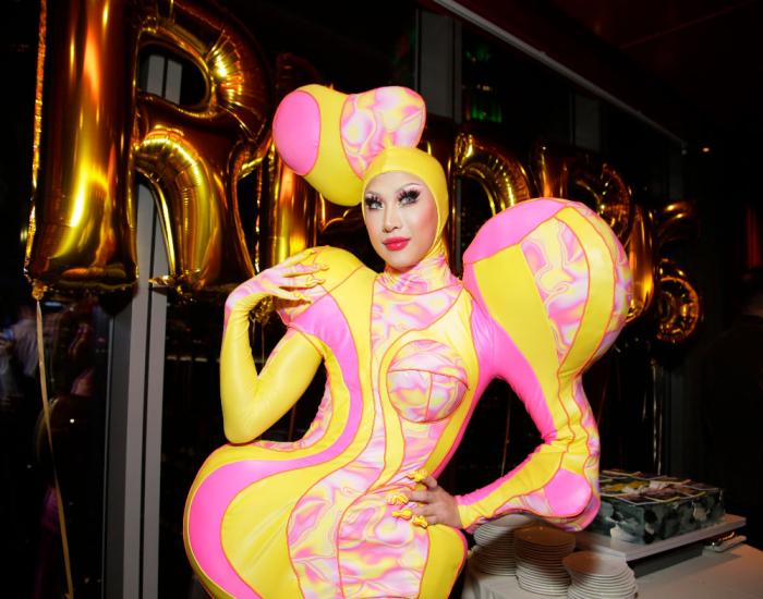 Nymphia Wind attends the RuPaul's Drag Race Season 16 Kickoff Party Honoring the ACLU and Drag Defense Fund at Virgin Hotels New York City on January 03, 2024 in New York City. (Photo by Santiago Felipe/Getty Images for MTV)