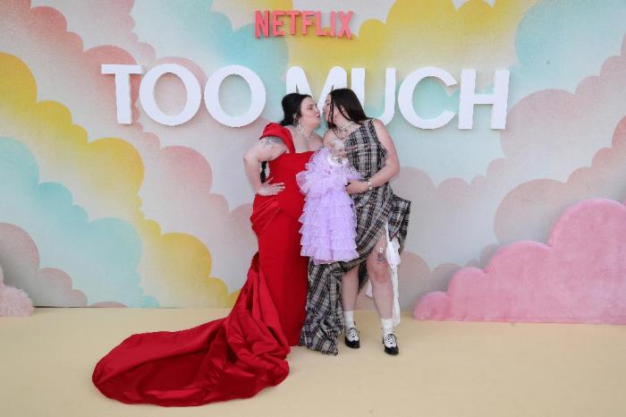 Lena Dunham and Megan Statler attend the "Too Much" UK Special Screening at The Barbican on June 23, 2025 in London, England. (Photo by Justin Palmer/Getty Images)