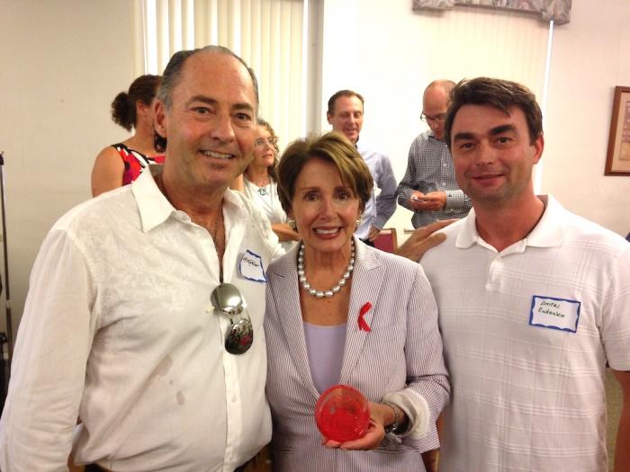 (l to r) Kit Karbler, Nancy Pelosi and Dmitri Rudenko