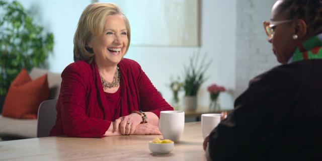 Hillary Clinton and Rev. Whittney Ijanaten on "Gutsy"