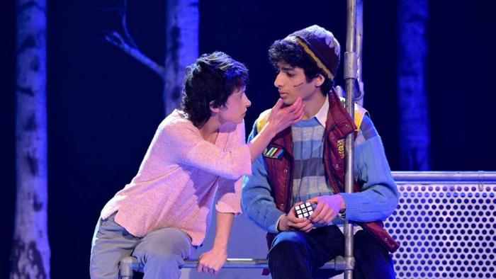 Diego Lucano (Oskar) and Noah Lamanna (Eli) in the West Coast premiere of the National Theatre of Scotland production of 'Let the Right One In' at Berkeley Repertory (photo: Kevin Berne)