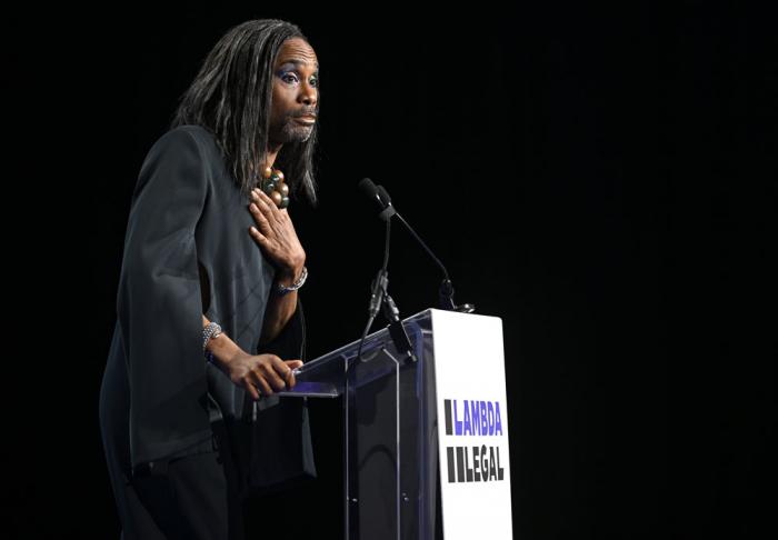 Honoree Billy Porter speaks onstage during the Lambda Legal Liberty Awards on June 08, 2023 in New York City. (Photo by Roy Rochlin/Getty Images for Lambda Legal )