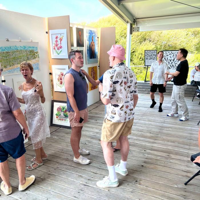 Patrons at Fire Island Pines Arts Project's biennial