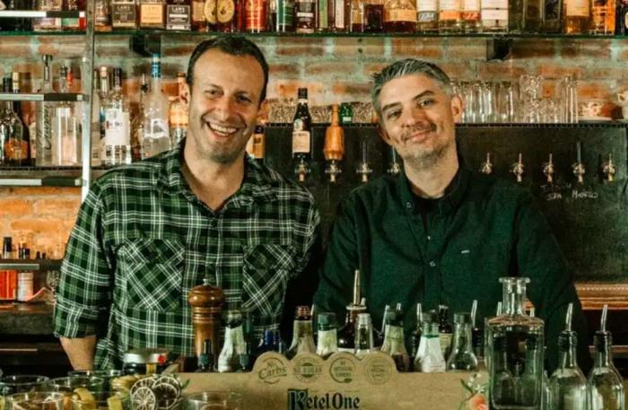 Quinn Gallagher and Pat Flannigan, co-owners of Hooch Craft Cocktail Bar in Aspen