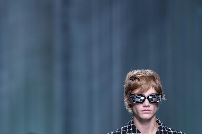 A model wears a creation as part of the Versace women's Spring Summer 2024 collection presented in Milan, Italy, Friday, Sept. 22, 2023. (AP Photo/Antonio Calanni)