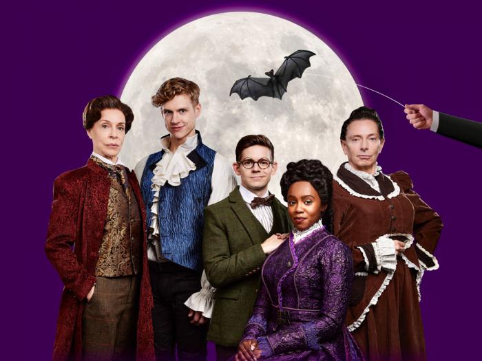 Ellen Harvey, James Daly, Andrew Keenan-Bolger, Jordan Boatman and Arnie Burton in "Dracula, A Comedy Of Terrors." Photo by Matthew Murphy