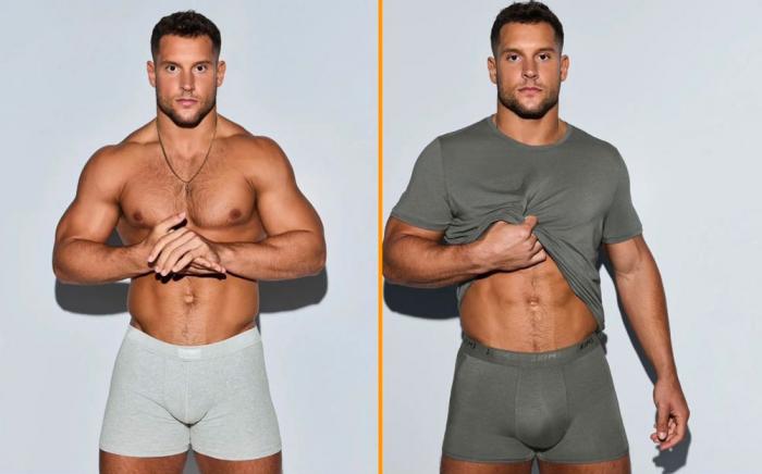 Nick Bosa in images from the Skims campaign