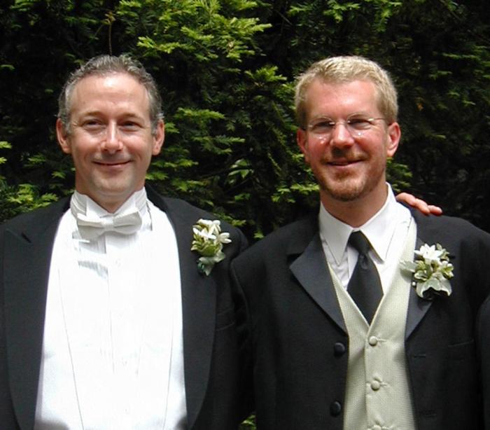 Kilian and Dave on their wedding day in 2004