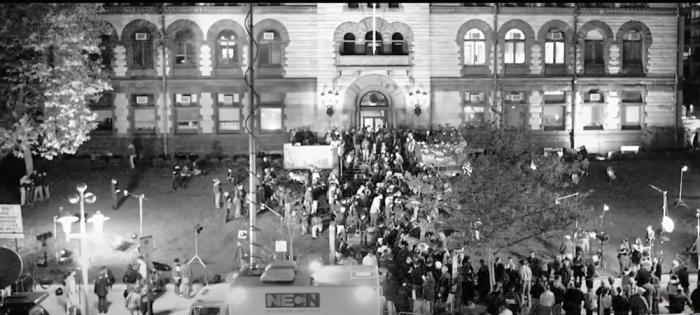 Outside of Cambridge City Hall on May 17, 2004