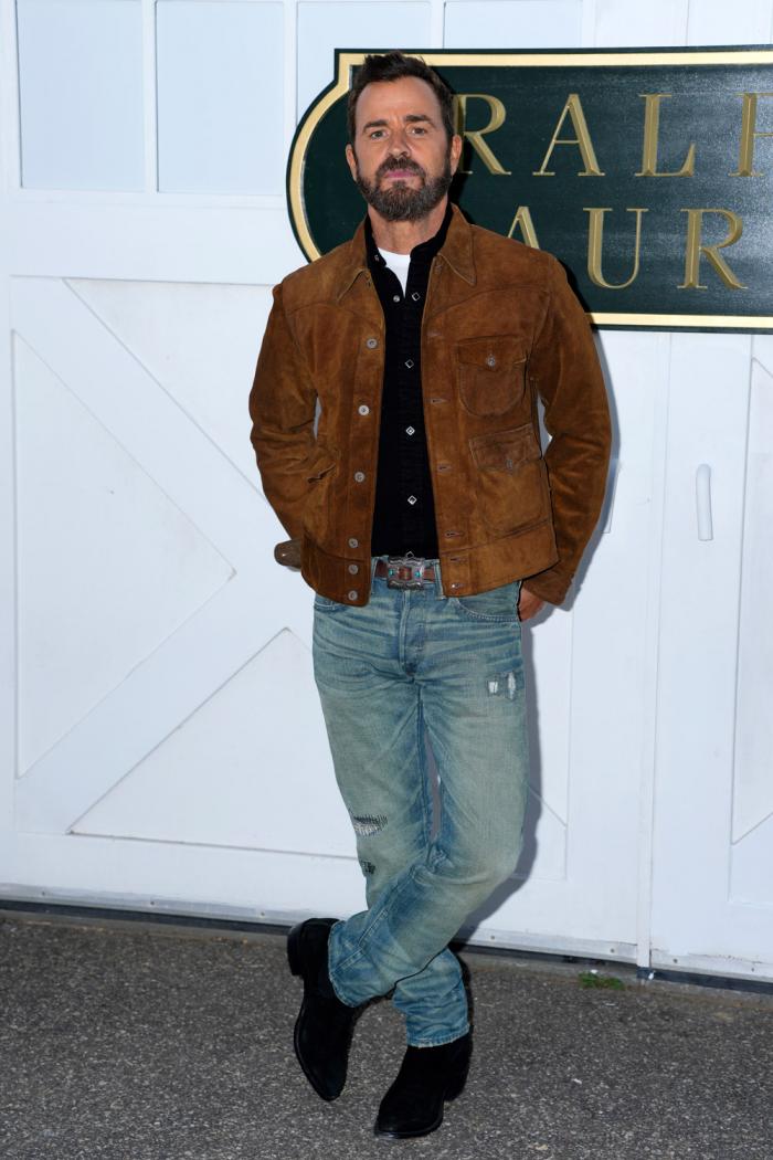 Justin Theroux attends the Ralph Lauren Spring/Summer 2025 fashion show as part of New York Fashion Week on Thursday, Sept. 5, 2024, at Khalily Stables in Bridgehampton, N.Y.