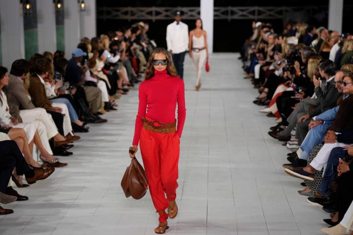 Models walk the runway during the Ralph Lauren Spring/Summer 2025 fashion show as part of New York Fashion Week on Thursday, Sept. 5, 2024, at Khalily Stables in Bridgehampton, N.Y.