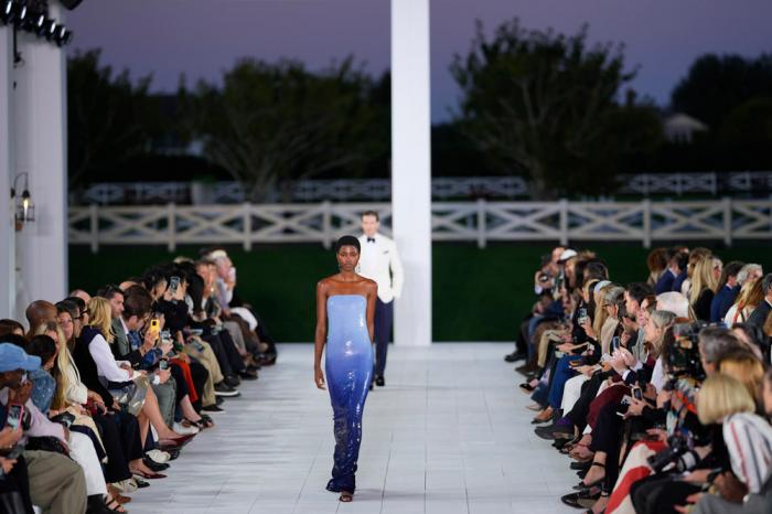 Models walk the runway during the Ralph Lauren Spring/Summer 2025 fashion show as part of New York Fashion Week on Thursday, Sept. 5, 2024, at Khalily Stables in Bridgehampton, N.Y.