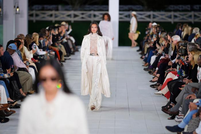 Models walk the runway during the Ralph Lauren Spring/Summer 2025 fashion show as part of New York Fashion Week on Thursday, Sept. 5, 2024, at Khalily Stables in Bridgehampton, N.Y.