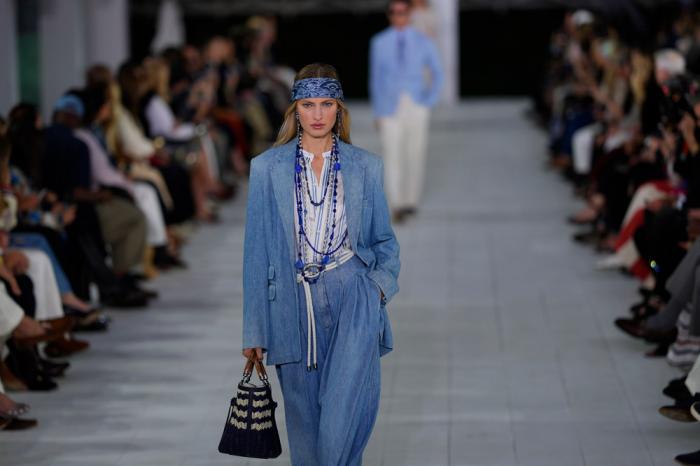 Models walk the runway during the Ralph Lauren Spring/Summer 2025 fashion show as part of New York Fashion Week on Thursday, Sept. 5, 2024, at Khalily Stables in Bridgehampton, N.Y.