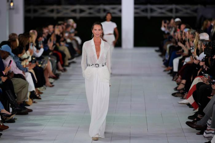 Models walk the runway during the Ralph Lauren Spring/Summer 2025 fashion show as part of New York Fashion Week on Thursday, Sept. 5, 2024, at Khalily Stables in Bridgehampton, N.Y.