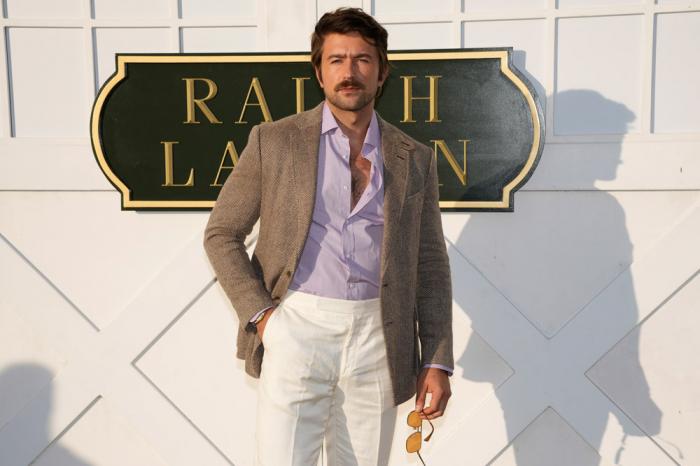 Brandon Sklenar attends the Ralph Lauren Spring/Summer 2025 fashion show as part of New York Fashion Week on Thursday, Sept. 5, 2024, at Khalily Stables in Bridgehampton, N.Y.