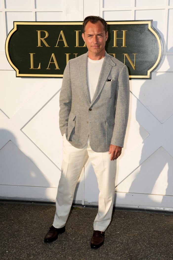 Jude Law attends the Ralph Lauren Spring/Summer 2025 fashion show as part of New York Fashion Week on Thursday, Sept. 5, 2024, at Khalily Stables in Bridgehampton, N.Y.