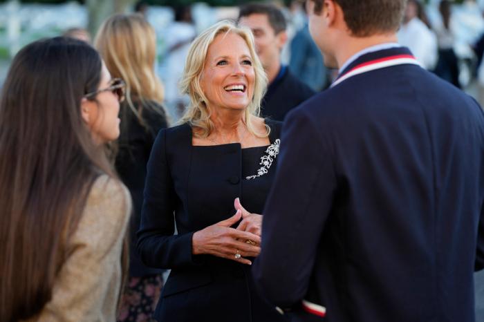 First Lady of the United States, Dr. Jill Biden attends the Ralph Lauren Spring/Summer 2025 fashion show as part of New York Fashion Week on Thursday, Sept. 5, 2024, at Khalily Stables in Bridgehampton, N.Y.