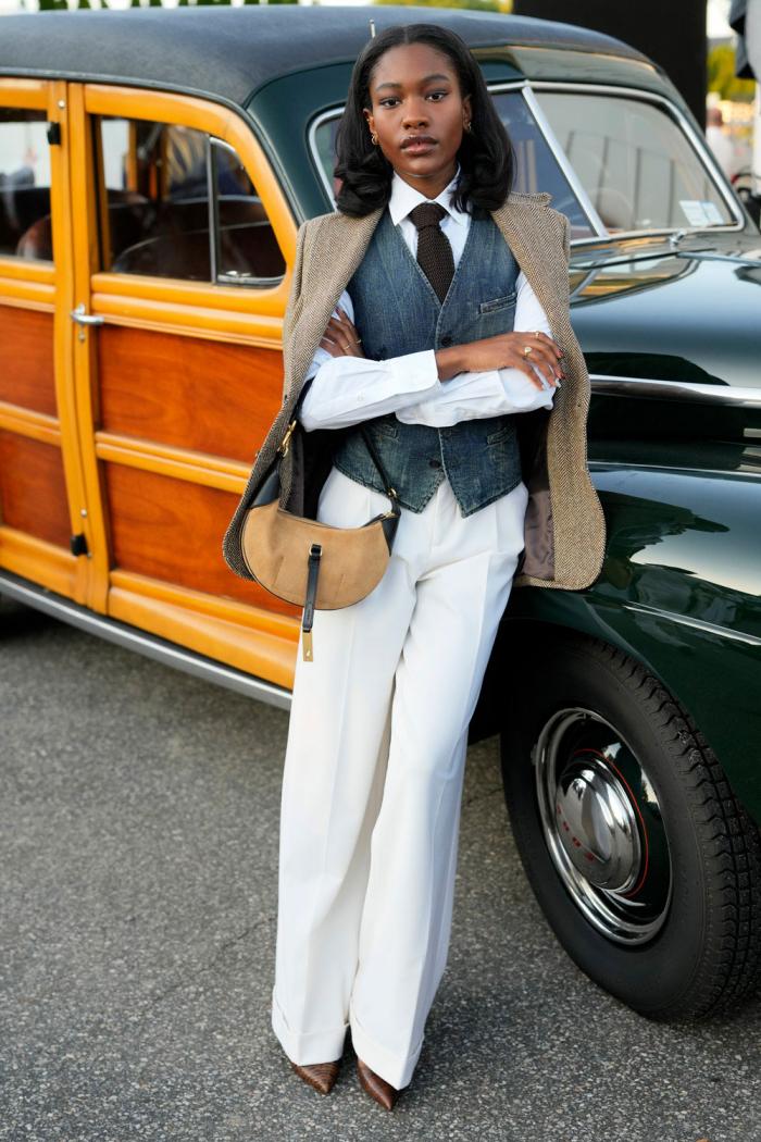 Demi Singleton attends the Ralph Lauren Spring/Summer 2025 fashion show as part of New York Fashion Week on Thursday, Sept. 5, 2024, at Khalily Stables in Bridgehampton, N.Y.