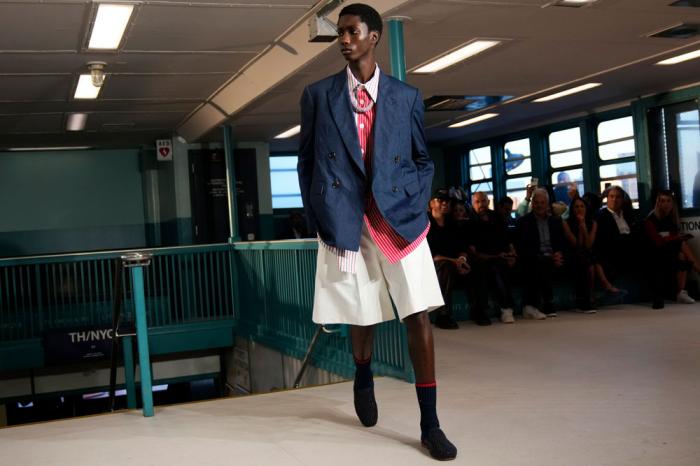 A model walks the runway during the Tommy Hilfiger Spring/Summer 2025 fashion show onboard a Staten Island Ferry as part of New York Fashion Week on Sunday, Sept. 8, 2024, in New York