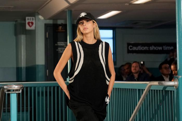 A model walks the runway during the Tommy Hilfiger Spring/Summer 2025 fashion show onboard a Staten Island Ferry as part of New York Fashion Week on Sunday, Sept. 8, 2024, in New York