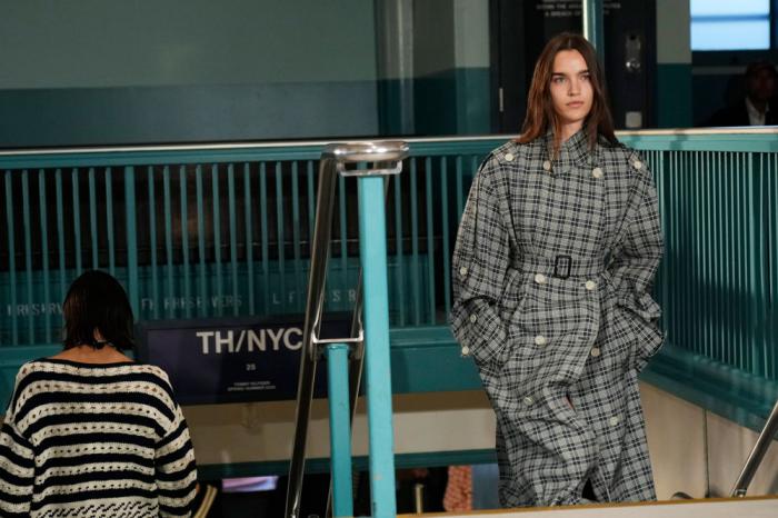 Models walk the runway during the Tommy Hilfiger Spring/Summer 2025 fashion show onboard a Staten Island Ferry as part of New York Fashion Week on Sunday, Sept. 8, 2024, in New York