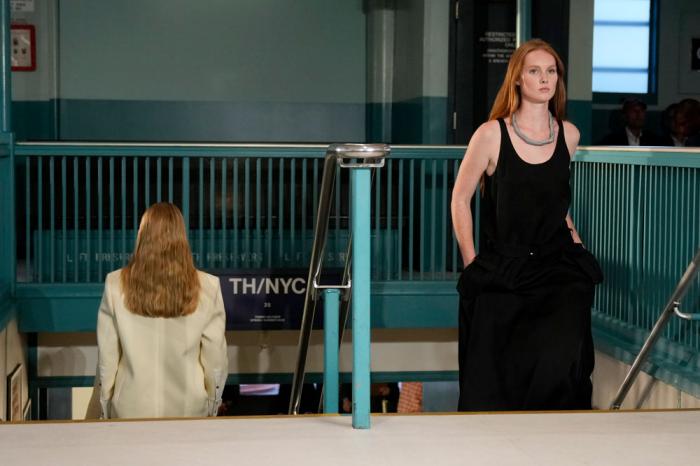 Models walk the runway during the Tommy Hilfiger Spring/Summer 2025 fashion show onboard a Staten Island Ferry as part of New York Fashion Week on Sunday, Sept. 8, 2024, in New York