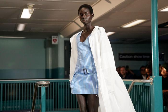 A model walks the runway during the Tommy Hilfiger Spring/Summer 2025 fashion show onboard a Staten Island Ferry as part of New York Fashion Week on Sunday, Sept. 8, 2024, in New York