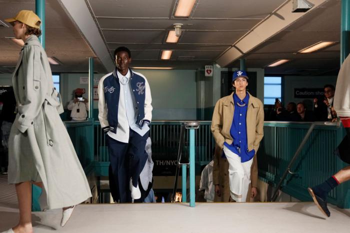 Models walk the runway during the Tommy Hilfiger Spring/Summer 2025 fashion show onboard a Staten Island Ferry as part of New York Fashion Week on Sunday, Sept. 8, 2024, in New York