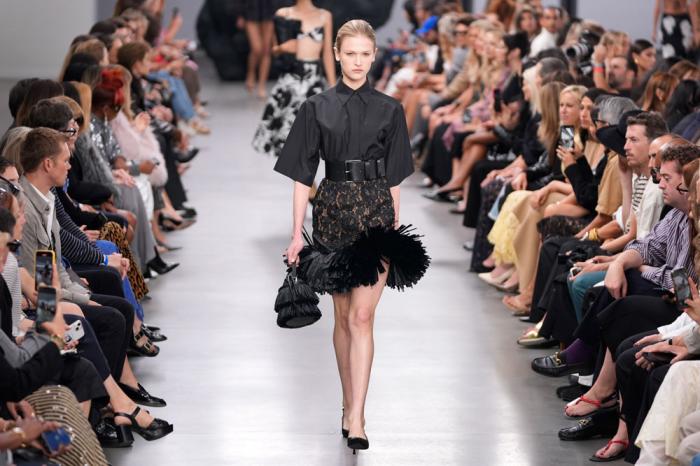 A model walks the runway during the Michael Kors Collection spring/summer 2025 fashion show as part of New York Fashion Week, Tuesday, Sept. 10, 2024, in New York