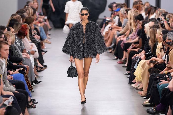 A model walks the runway during the Michael Kors Collection spring/summer 2025 fashion show as part of New York Fashion Week, Tuesday, Sept. 10, 2024, in New York