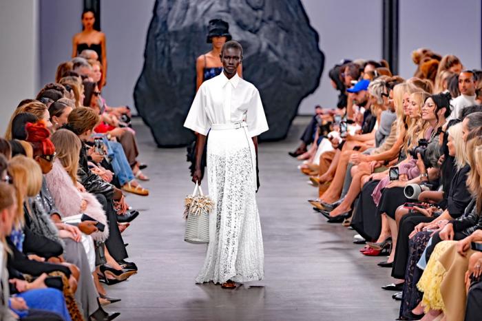 A model walks the runway during the Michael Kors Collection spring/summer 2025 fashion show as part of New York Fashion Week, Tuesday, Sept. 10, 2024, in New York