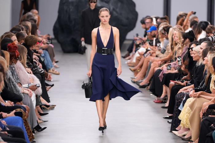 A model walks the runway during the Michael Kors Collection spring/summer 2025 fashion show as part of New York Fashion Week, Tuesday, Sept. 10, 2024, in New York