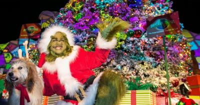 The Grinch and his dog Max as seen as part of Holidays at Universal Studios"
